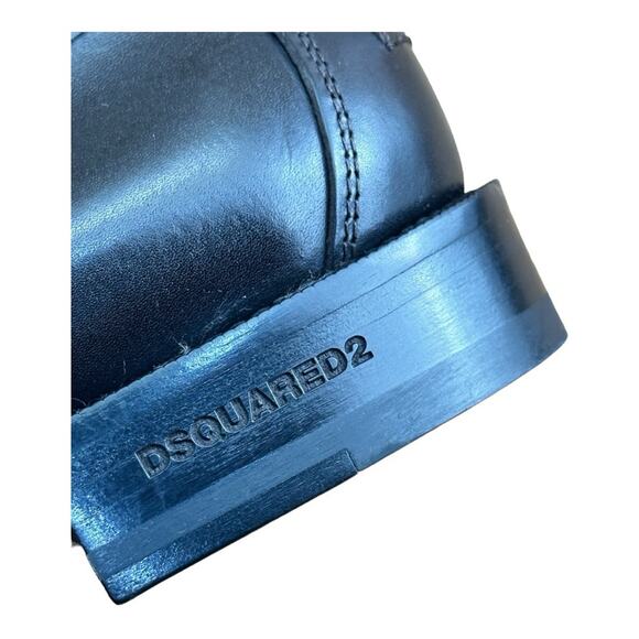 DSQUARED2 Beau pebbled leather penny loafers Men’s size 8.5-9 42 Brown Leather - Picture 7 of 9